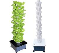Sistema de Cultivo acuapónico de 40/50/60 Agujeros, Torre hidropónica, Torre aeropónica automatizada, Sistema de Cultivo sin Suelo, jardín Inteligente de Interior, Blanco, 12 Plantas