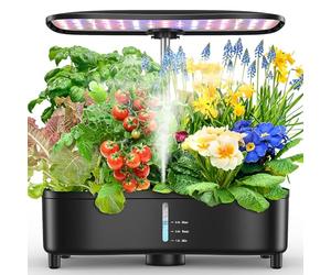 Sistema de Cultivo Hidroponico 15 Huecos, Huerto Urbano Inteligente para Hierbas y Lechuga, Tecnología Aeropónica para un Crecimiento 3 Veces Más Rápido, Luz LED de Espectro Completo Integrada