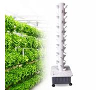 Sistema de cultivo hidropónico de 15 pisos, kit de jardín vertical de 45 agujeros con tanque de 30 litros, maceta acuapónica apilable para hierbas lechuga, torre de plantación interior y exterior para