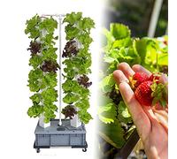 Sistema de Cultivo hidropónico, Kit de Cultivo de Hierbas de 64 Agujeros con Bomba, Torre de Cultivo Vertical, Sistema de jardinería Interior para Hierbas, Frutas y Verduras