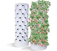 Sistema de Cultivo hidropónico, Torre de Cultivo hidropónico sin Suelo, Sistema de Cultivo hidropónico Vertical for jardín Interior.(White,10floors)