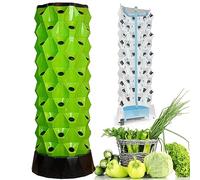 Sistema de Cultivo hidropónico, Torre de Cultivo hidropónico sin Suelo, Sistema de Cultivo hidropónico Vertical for jardín Interior.(Green,10floors)