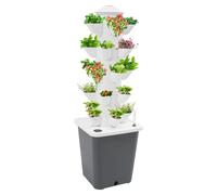 Sistema de cultivo hidropónico, torre hidropónica de interior de 25 cápsulas, kit de germinación de plantas con sistema de bombeo, sistema hidropónico vertical para amantes de la jardinería (gris)
