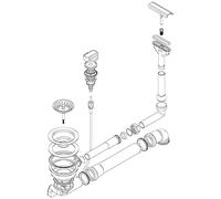 Sistema de desagüe para fregadero de Schock Primus D de 100, Primus D de 100l, Signus D de 100, Signus D de 100l y Horizont D de 100/con cable Bowden/desagüe