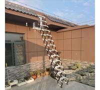 Sistema de Descenso para Escalera de ático, Escalera Plegable retráctil para altillo, Capacidad de Carga de 300 kg, Escalera Plegable de Acero montada en la Pared para ático(9 Steps 230CM/90.5IN)
