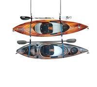 Sistema de doble correa de almacenamiento para kayak, para interiores y exteriores, para kayak y SUP, viene con clips de remo, PS1954, color negro, turquesa