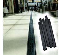 Sistema de drenaje de 6 canales para vehículos y piscinas, resistente, capacidad de 1 tonelada (2000 libras), 6 unidades, color negro, 39.4 x 5.9 x 3.1 pulgadas, ideal para patios y pasarelas