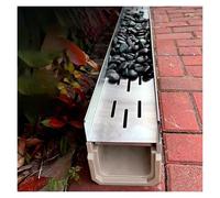Sistema de drenaje de canal en forma de U, rejilla extraíble de acero inoxidable, canalón de lluvia de jardín de perfil bajo para una gestión eficiente del agua, ideal para uso comercial y reemplazo