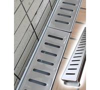 Sistema de Drenaje de Zanja de Alta Resistencia, Rejilla de Acero Inoxidable con Canal de plástico para una gestión eficiente del Agua de Lluvia y Las Aguas residuales pl