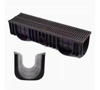 Sistema de Drenaje de Zanja para Exteriores de Alta Resistencia - Canal de Drenaje de HDPE de 50 cm para entradas de vehículos, garajes, aceras y Jardines - Diseño de 100 x 20 x 2,5 cm, gest