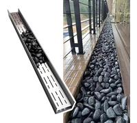 Sistema de drenaje lineal para hormigón, canal de drenaje de acero inoxidable, moldeado integrado para piscina y entrada, drenaje de zanja subterránea, 10 x 15 cm