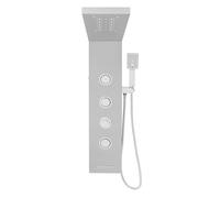 Sistema de ducha con alcachofa de ducha con cascada de lluvia, sistema de ducha 3 en 1 con alcachofa de lluvia LED, ducha de mano y masaje corporal, grifo incluido, montado en la pared, acero