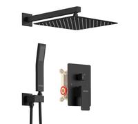 Sistema de ducha con alta presión de cabezal de ducha de lluvia, cabezal de ducha de mano y válvula de grifo de ducha, mezclador de lluvia de lujo para baño y ducha (cabezal de ducha de 12 pulgadas)