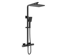Sistema de ducha Conjunto termostático, sistema de cabeza de ducha de lluvia de 8 pulgadas con juego de combinación de mano, grifo de ducha montada en la pared conjunto completo con válvula de latón