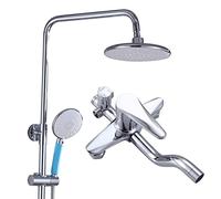 Sistema de Ducha de Lluvia Ajustable, montado en la Pared, Cromado, con Grifo de Ducha de Cabezal, Mezclador de Ducha de latón Moderno para baño de Hotel.
