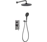 Sistema de ducha de lluvia de 10 pulgadas, juego de ducha montado en la pared con un solo mango único de 3 funciones, bañera y ducha combinada, actualización moderna de baño