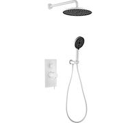 Sistema de ducha de lluvia de 10 pulgadas, juego de grifo de ducha montado en la pared con 2 funciones, mango único, 3 modos, cabezal de ducha de baño de lujo para una experiencia de spa definitiva