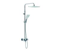 Sistema de ducha doble con termostato KLUDI COCKPIT Explorer, ducha de techo orientable y regulable en altura, cromo, 8005005-00