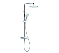 Sistema de ducha doble con termostato KLUDI FRESHLINE, ducha de techo orientable y regulable en altura, 8 l/min, cromo, 6709205-00WR9
