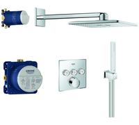 Sistema de ducha oculta Grohe Grohtherm SmartControl, con juego de ducha superior Rainshower SmartActive 310 Cube, 3 consumidores, cromado