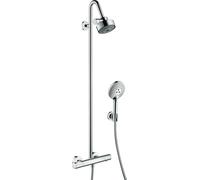 Sistema de ducha hansgrohe AXOR Citterio M, termostato, ducha mural 120 3jet, Oro pulido óptico, 34640990