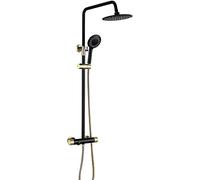 Sistema de ducha Medido de la pared grifo de ducha con cabeza de ducha Manguera de ducha Juego de ducha baño con relleno de baño y ducha de ducha Mentiler de ducha Combo de ducha con desviador, negro
