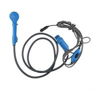 Sistema de ducha portátil de camping de 12 V CC, con bomba eléctrica, manguera de 2 m, cable de presión ajustable de 4 m al aire libre, kit de lavado de coche con bolsa de almacenamiento y soporte de