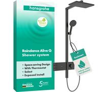 Sistema de ducha Raindance Alive Q 210/340 2 salidas EcoSmart con ShowerSelect Comfort de hansgrohe, 24591340, Color: Cromo negro cepillado