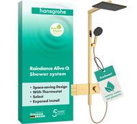 Sistema de ducha Raindance Alive Q 210/340 2 salidas EcoSmart con ShowerSelect Comfort de hansgrohe, 24591990, Color: Óptica Oro Pulido