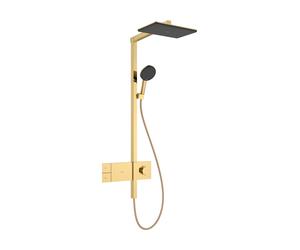 Sistema de ducha Raindance Alive Q 210/340 EcoSmart de 1 chorro con ShowerSelect Comfort de hansgrohe, 24581990, Color: Óptica Oro Pulido
