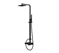 Sistema de ducha Steinberg serie 160, juego completo, Easy-Clean, brazo de ducha de lluvia de longitud 910-1380mm, 1602721S, Color: negro mate