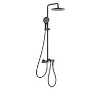 Sistema de ducha termostático, juego combinado de ducha de lluvia, kit de moldura de grifo de bañera y ducha, color negro, accesorio de baño moderno de lujo, ahorro de agua y fácil instalación