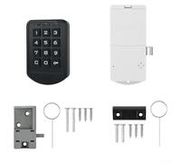 Sistema de entrada digital de bloqueo para taquillas, gabinetes, cajones y cajas de billar que soporta el funcionamiento alimentado por USB durante eventos de agotamiento de la batería (negro)