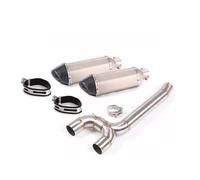 Sistema De Escape De Motocicleta, Silenciador De 51 Mm, Punta De Silenciador Con Tubo Intermedio De Doble Salida Para Y&amaha FZ6 FZ6N FZ6S tubo de escape de fibra de carbono(Style 8)