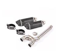 Sistema De Escape De Motocicleta, Silenciador De 51 Mm, Punta De Silenciador Con Tubo Intermedio De Doble Salida Para Y&amaha FZ6 FZ6N FZ6S tubo de escape de fibra de carbono(Style 10)