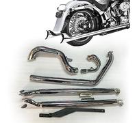 Sistema De Escape Doble para Motocicleta, Tubo Cromado para Harley Softail Slim FLS 2012 2013 2014 2015 2016 2017 Standard FXST 2007