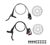 Sistema de freno hidráulico completo delantero izquierdo más trasero derecho con disco de 160 mm para rotor con seis agujeros para scooters eléctricos adultos negro (D)