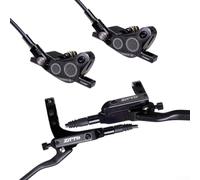 Sistema de freno hidráulico para bicicletas de montaña de 4 pistones para un rendimiento máximo en todos los senderos (negro)