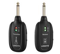 Sistema de guitarra inalámbrico LEKATO receptor de guitarra inalámbrico recargable sistema de guitarra digital Jack con 4 canales para guitarra eléctrica bajo violín
