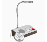 Sistema de intercomunicación para ventanas con comunicación bidireccional clara y barrera de seguridad para mostradores comerciales.