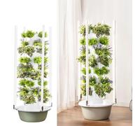 Sistema de jardín de torre hidropónica, maceta vertical con luz LED para hierbas y verduras, sistema de cultivo hidropónico de 5 capas para jardín doméstico