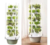 Sistema de jardín de torre hidropónica, maceta vertical con luz LED para hierbas y verduras, sistema de cultivo hidropónico de 5 capas para jardín doméstico