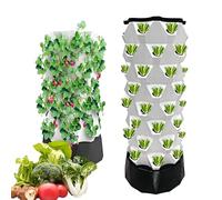 Sistema de jardín de torre hidropónica vertical con luces LED de crecimiento, kit de cultivo de plantas de interior que incluye bomba hidratante para hierbas y verduras