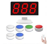 Sistema De Juego De Quiz Inalámbrico Con 10 Pulsadores Y Monitor, Sistema De Pulsadores De Juego De Quiz De Largo Alcance Con 4 Colores De Estado Led Y 3 Modos De Respuesta Para Concursos Es 6 groups