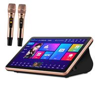 Sistema de karaoke con micrófono inalámbrico, reproductor KTV de pantalla táctil de 18.5 pulgadas, control de voz inteligente IA, múltiples idiomas, amplificador para el hogar y fiesta