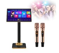 Sistema De Karaoke Profesional 4K, Máquina De Karaoke Con Pantalla Táctil Capacitiva De 19 Pulgadas Con 2 Micrófonos Inalámbricos, Disco Duro De Alta Velocidad 4T Incorporado, Sistema Dual Para Canta