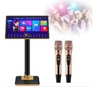 Sistema de karaoke profesional con pantalla táctil de 21.5 pulgadas, micrófono inalámbrico, amplificador de potencia y control de aplicación de teléfono, incluye 1.1 millones de canciones de descarga