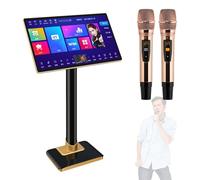 Sistema de karaoke profesional de 21,5 pulgadas, máquina de karaoke con pantalla táctil capacitiva con micrófono inalámbrico, control de aplicaciones telefónicas - 1,1 millones de canciones(3T)