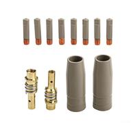Sistema de la boca de la protección de la capa, equipo de soldadura MIG para las boquillas de gas sin aire 15AK 12PCS con los clips de cobre del electrodo para la eficacia