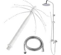 Sistema de limpieza de silicona blanca de alta calidad, diseño de 8 agujeros de 24 cm y manguera de 150 cm, kit de enema de grado